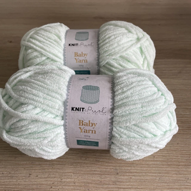 ALDI SO CRAFTY Knit And Purl Baby Yarn Chenille Yarn 2 X 100g Pale ALDI SO CRAFTY Knit And Purl Baby Yarn Chenille Yarn 2 X 100g Pale