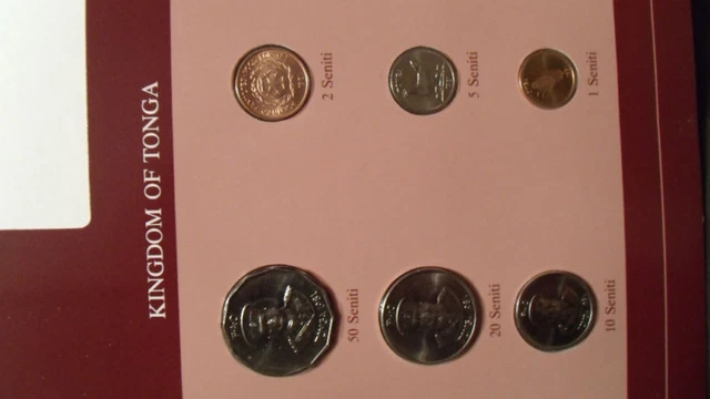 Coin Sets of All Nations Tonga w/card UNC 1, 2, 5, 10, 20, 50 Seniti 1981 2