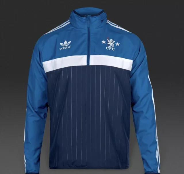 Chelsea Fc Windbreaker, Mens Small,Adidas Originals Chelsea  Half zip jacket