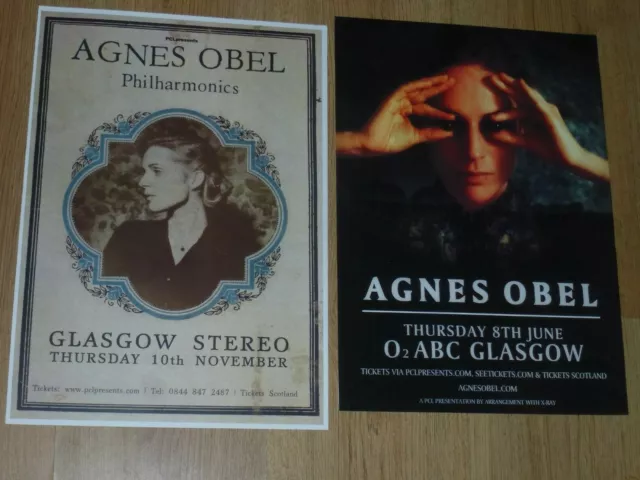 Agnes Obel - Collection of 2 Scottish tour Glasgow live show concert gig posters