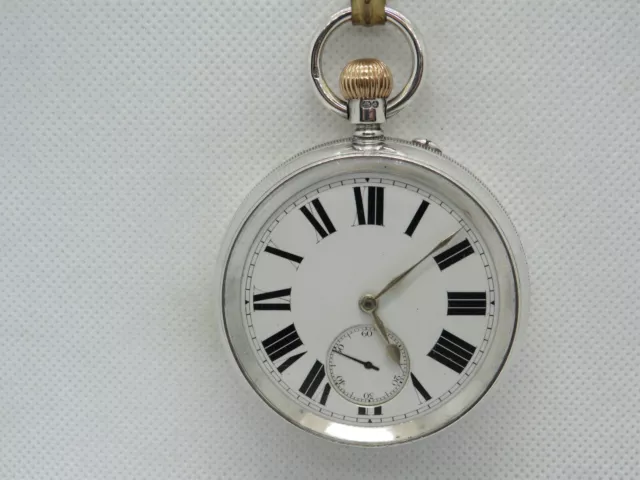 Orologio da tasca inglese 1886 grande e pesante leva cassa argento massiccio c.c. & wotrking.