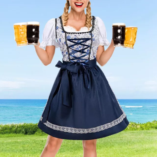 Women's Oktoberfest Costume German Dirndl Dress Traditional Bavarian Carnival