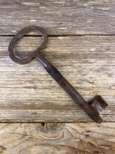 18th Century Blacksmith Forged Key for Gate, Door, Skeleton Key