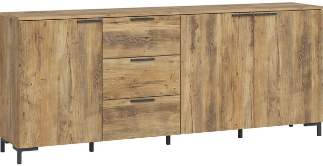 Commode Alternative Buffet 3-türig 201x40x83,5cm Châtaignier Breslau
