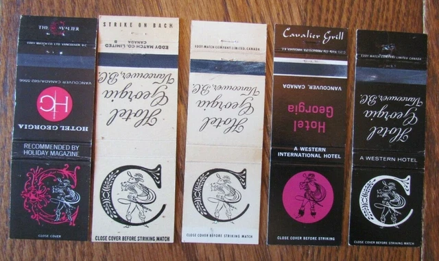 Cavalier Matchbook Matchcovers: Cavalier Room Hotel Geogia (Vancouver, Bc) -E13