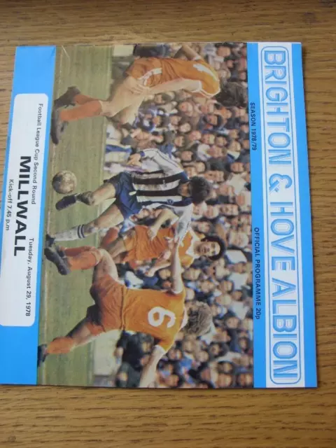 29/08/1978 Brighton And Hove Albion v Millwall [Football League Cup] . Item In v