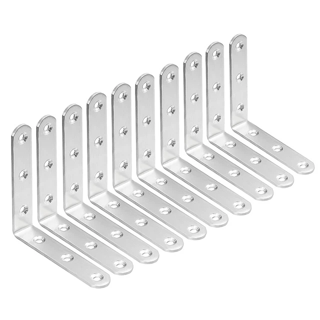 10pcs 100mmx100mmx20mm Stainless Steel Corner Brace L Shape Angle Bracket