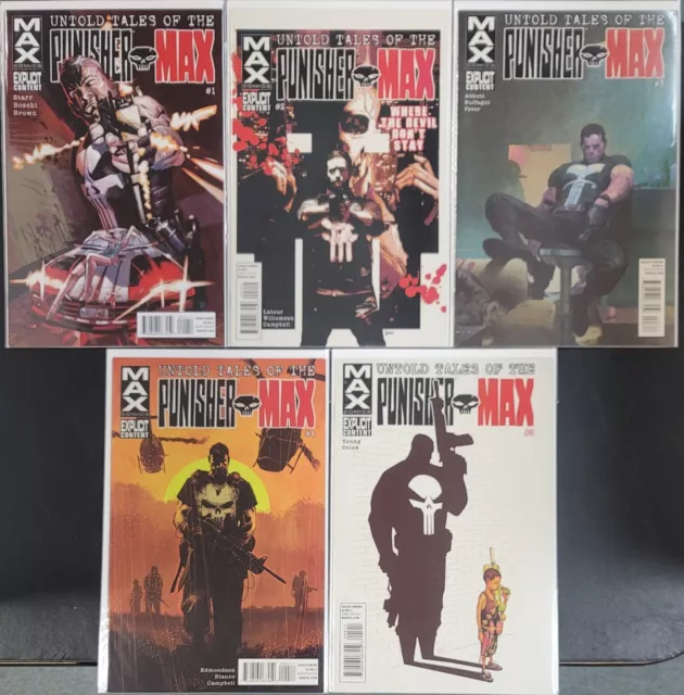 Untold Tales of The Punisher Max #1-5 Marvel Comics 2012 Complete Set! VF-NM+!