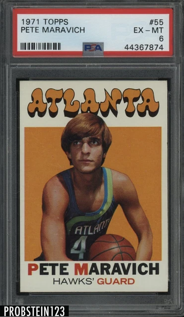 1971 Topps Basketball #55 Pete Maravich Atlanta Hawks HOF PSA 6 EX-MT