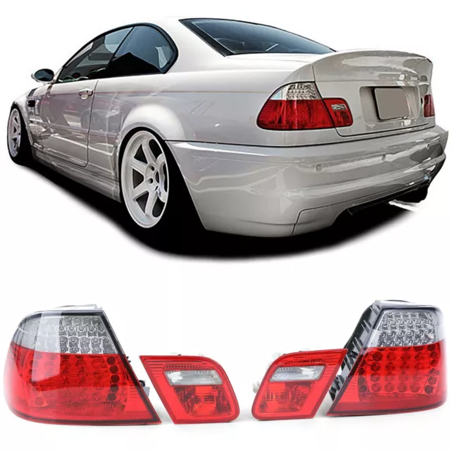 Pack Feux arrières BMW Série 3 E46 Coupé 99-03 à LED rouge clair look Phase 2