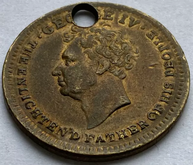 George IV King Of Great Britain Medal Born 1762, Crowned 1821 & Died 1830 / #132