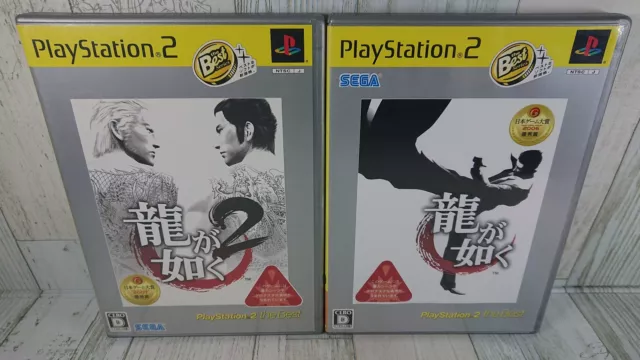 Used PS2 Ryu Ga Gotoku 1 & 2 Set Japan Ver PlayStation2 The Best Edition Yakuza