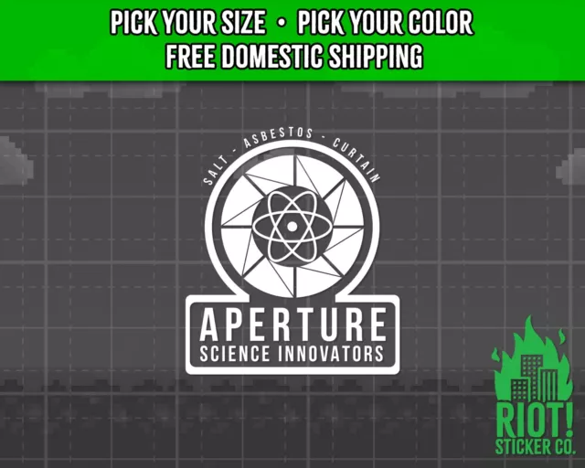 Aperture Science Logo Decal for Car Sticker for Laptop Yeti Window Portal Game