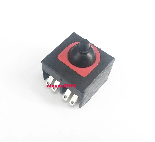 Heschen Bouton Basculant ON-OFF Momentané DPDT 4 Bornes 16A 250VAC Noir - Lot De 2