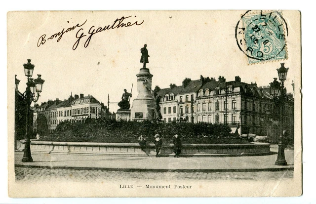 CPA 59 Nord Lille Monument Pasteur animated