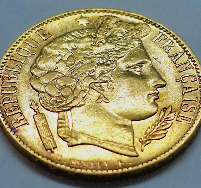 20 Francs OR. CERES. 1851 A. TTB. Monnaies OR. VVF Gold Coin