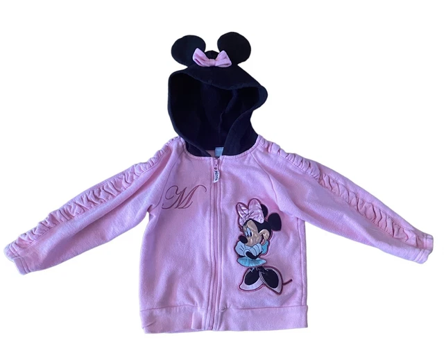 The Wonderful World Of Disney 90s Girls Size 4T Minnie Mouse Full Zip Hooded Ear