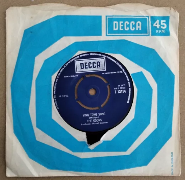 Die Schläger. Ying Tong Lied. 7" Single. Decca. F13414. 1973. Sehr guter Zustand I'm Walking Bac..