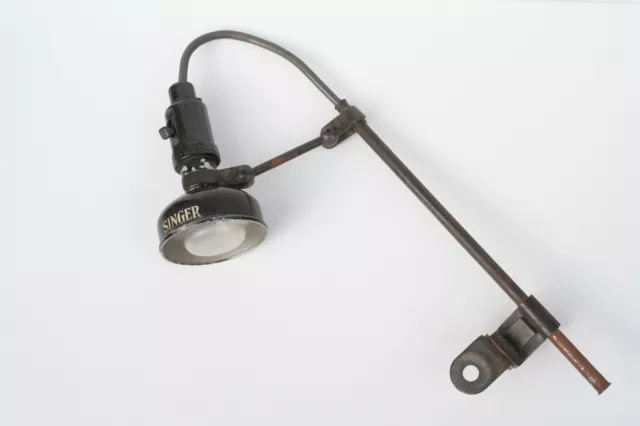 antike Singer Simanco Arbeitsleuchte Werkstatt Lampe Gelenklampe Nähmaschine