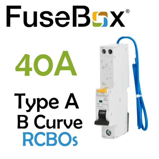 FUSEBOX 40A SINGLE Pole 6kA 30mA Type A B Curve RCBO Circuit Breaker