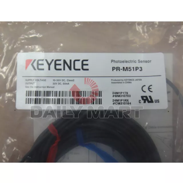 New Keyence PR-M51P3 Photoelectric Through Beam Sensor Heads Transmissive Cable