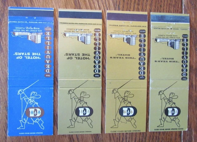 Cavalier Matchbook Matchcovers: Deauville Hotel (Miami, Florida) -E13
