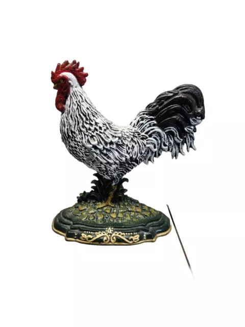 Vintage Cast Iron  Rooster Door Stop Hand Painted Farm Country Decor Heavy 12"