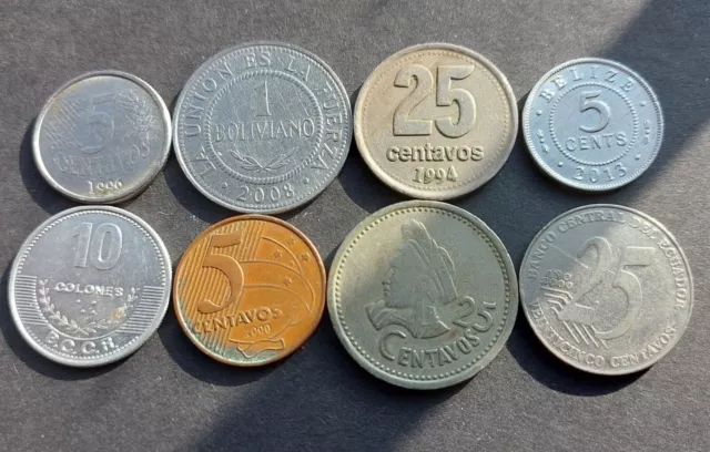 Coins Of South America - Bolivia, Argentina 1994 centavos, 2000 Brazil 5 centavo