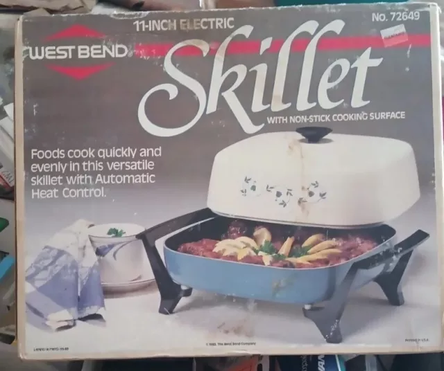 WEST BEND 11 Inch Electric Skillet 72639 New Old Stock