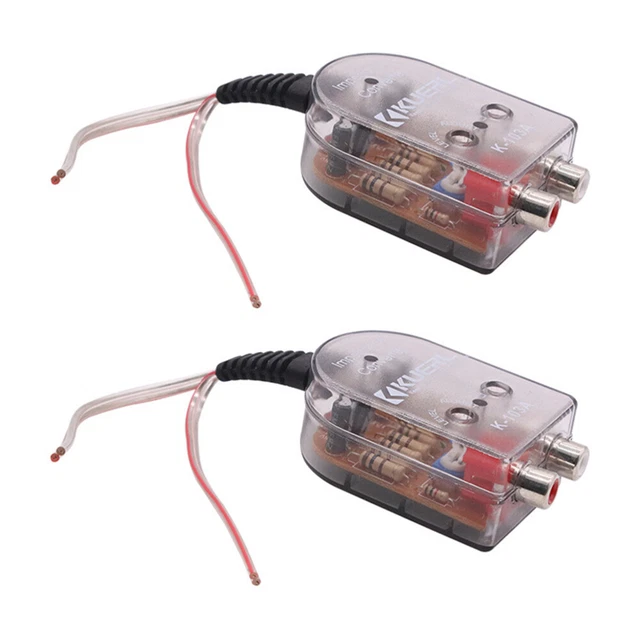 2Pcs Voiture Audio Convertisseur Voiture Haute à Faible Convertisseur