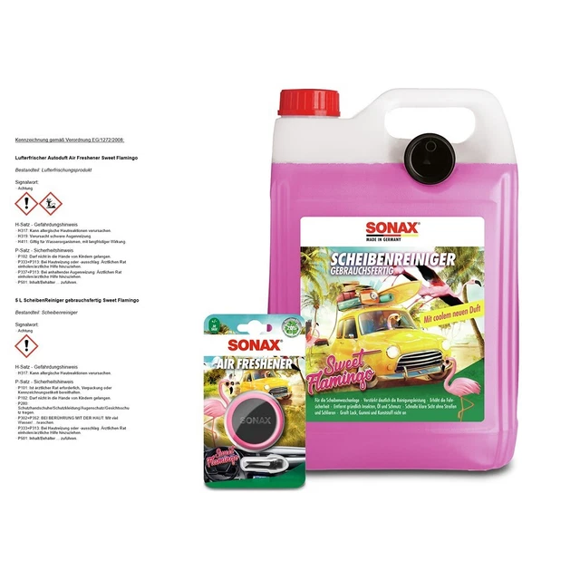 Pulitore Dischi Sonax 5 Litri Pronto All'uso Sweet Flamingo + Deodorante