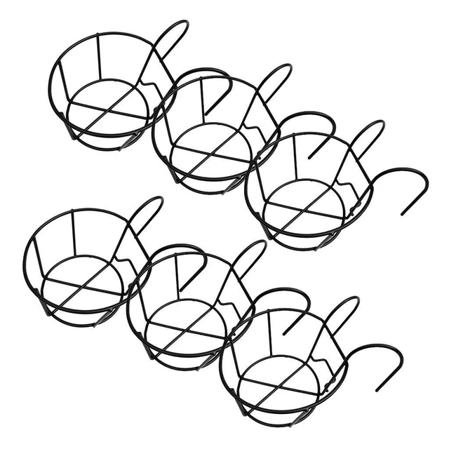 6x Metall Eisen Pflanzer Für Geländer Zaun Balkon Garten Home Decor 3