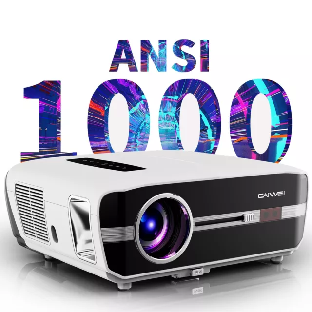 4K Movie Projector Daylight Viewing 1000ANSI High Lumen Bright Outdoor Video Hom