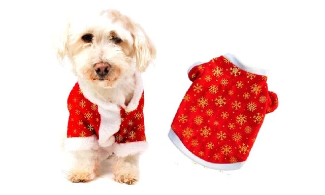 Vestido para animales navideño con estampado SNOWFLAKES talla pequeña