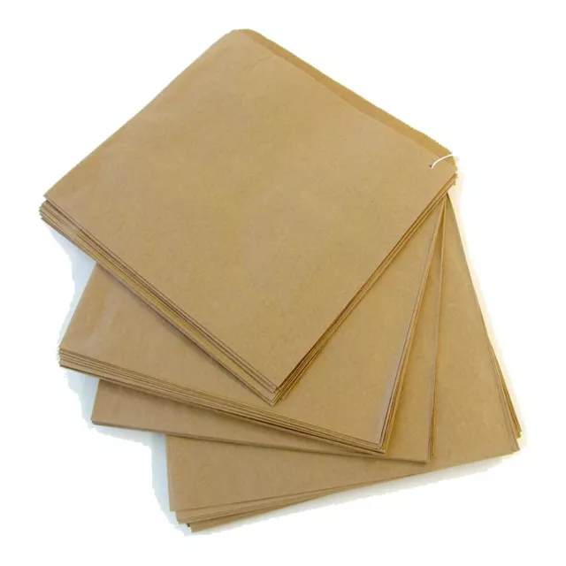 1000 x Brown Kraft Strung Paper Bags 6 x 6" Fruit Sweets Crafts Picnic Groceries