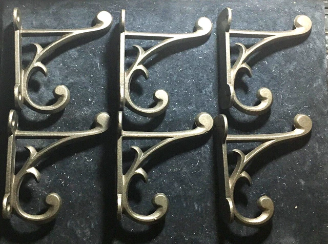 6  Rustic Cast Iron Antique Style Schoolhouse Coat Hooks  Hall Tree Hat Rack