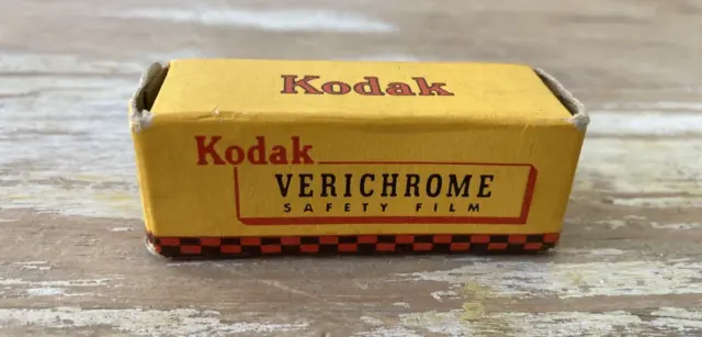 Vintage unexposed photography Kodak Verichrome safety film in box V127 exp 1954 3