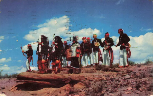 Postcard NM Hopi Indian Dancers Gallup Native American Indian Tribes Ceremonials