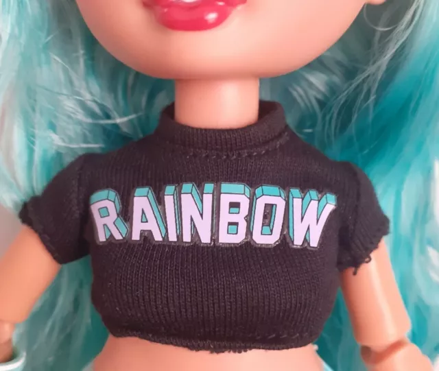 Rainbow High Dolls Clothes. Blu Brooks New Friends Fab Black Logo Top. NEW!!