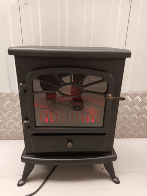 Chimenea eléctrica efecto llama calentador de leña decoración de interiores negro