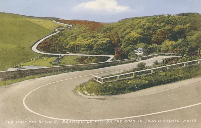 PC73617 The Hairpin Bend of Berriedale Hill. On The Road to John O Groats. White