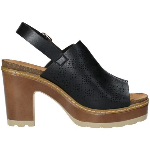 REFRESH 79909 Sandales Femmes Sabot Avec Talon Haut Noir