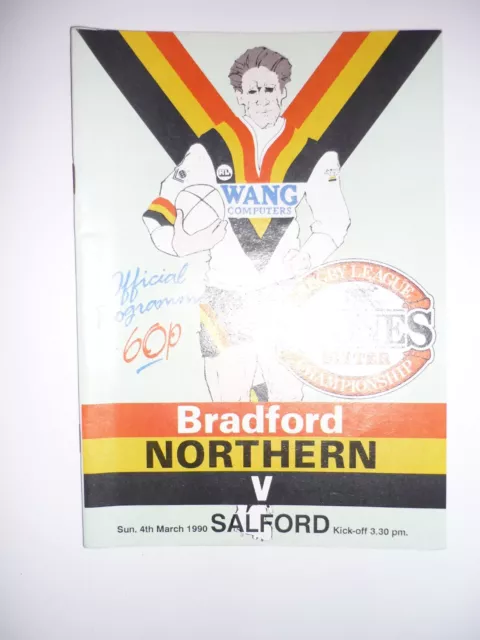 Bradford Northern v Salford 4th March 1990 League Match @ Odsal Stadium