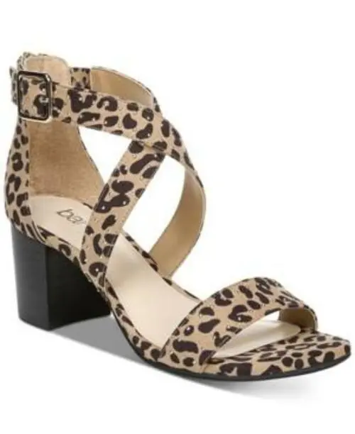 Bar III Baylee Leopard Strappy Sandals Women's Shoes Size 10 M