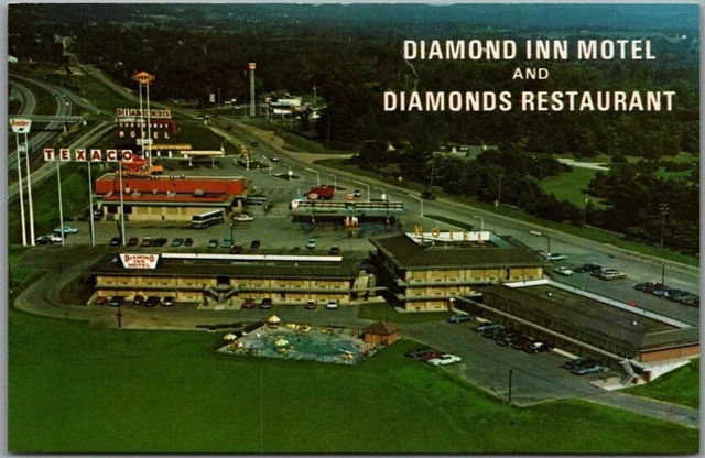 1960s VILLA RIDGE, Missouri Postcard DIAMOND INN MOTEL & Restaurant - Route 66