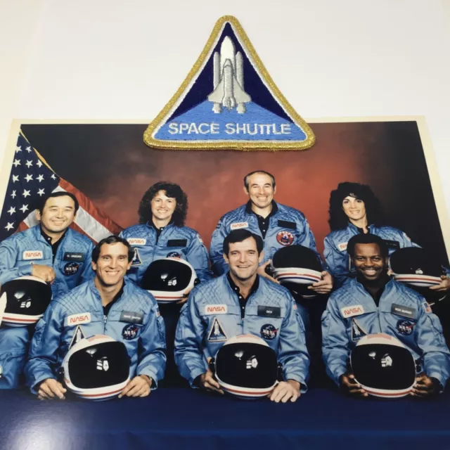 Vintage NASA Pothograph Space Shuttle STS-51 L Crew and Mission Emblem 1985