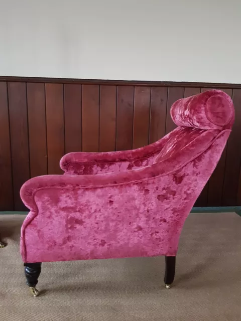 A Stunning Late 19th Century Armchair Reupholstered In Velvet Cloth