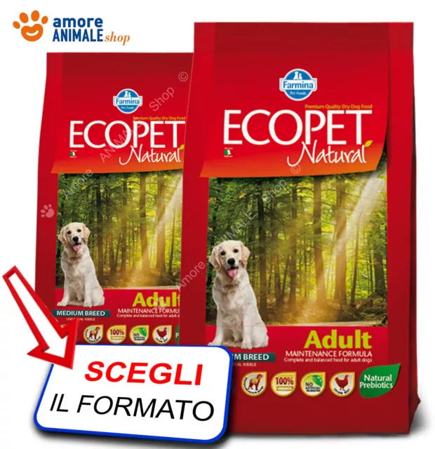 Farmina ECOPET Natural Adult Medium →  Pollo - 2,5 / 12 kg - Croccantini Cani