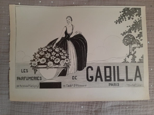 Publicité papier Parfum. Perfume Ad Gabilla Divers de 1926