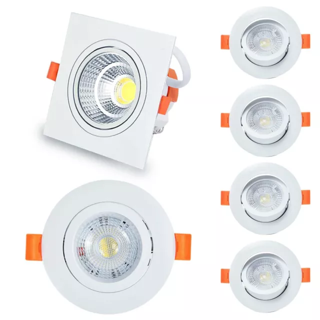 Led Einbaustrahler 230V Flach Schwenkbar Klein Einbauleuchte Deckenleuchte 3W-9W